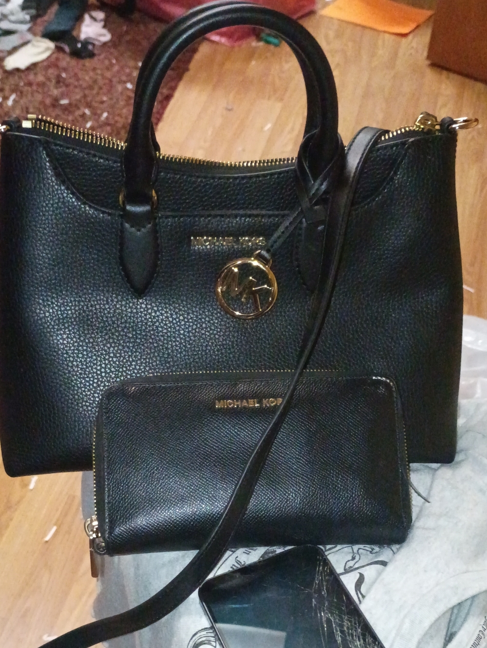 New Without Tags Black Leather Michael Kors Purse And Wallet Offers Welcome